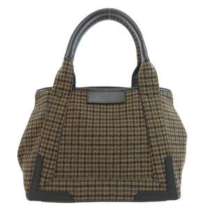 BALENCIAGA 339933 Navy Cabas Handbag Wool Women's